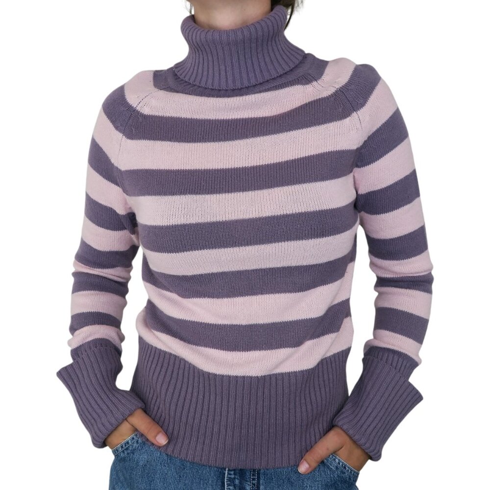 Vintage 90s X-Mail Purple Striped Turtleneck Sweater